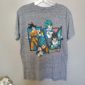 Dragon Ball Z Super GT Goku Vegeta T-Shirt Mens Size Medium Gray Toei Animation
